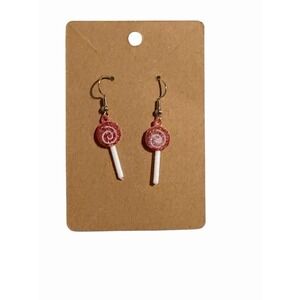 New Novelty Fashion Earrings red lollypop sucker candy